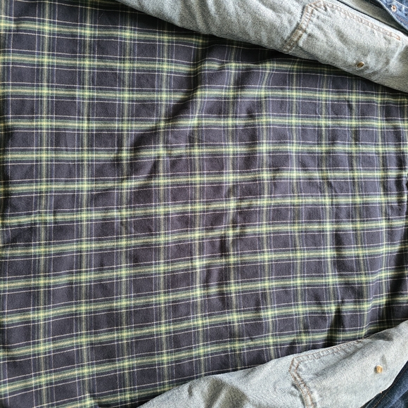 VINTAGE 90s Outbrook CHORE/BARNCOAT Blue Denim Corduroy Utility Jacket L - Picture 4 of 14